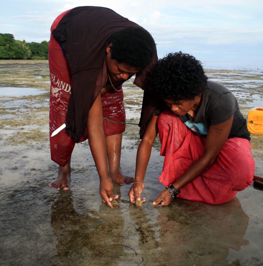 Women fishing in Fiji